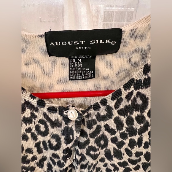 August Silk Knits Cheetah Print Cardigan - Picture 3 of 3
